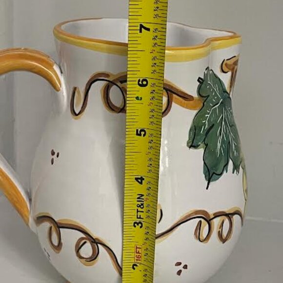 Beautiful Vintage Italian Ceramic Pitcher Tadinate Hand Painted Sangria Pitcher - Picture 8 of 9